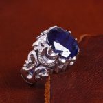 انگشتر ياقوت کبود مردانه کد 13813