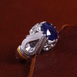 انگشتر ياقوت کبود مردانه کد 13814