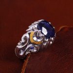 انگشتر ياقوت کبود مردانه کد 13818