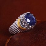 انگشتر ياقوت کبود مردانه کد 13819