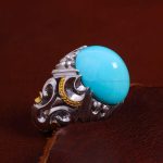 انگشتر فیروزه عجمی مردانه کد 13820