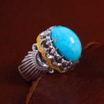 انگشتر فیروزه عجمی مردانه کد 14147