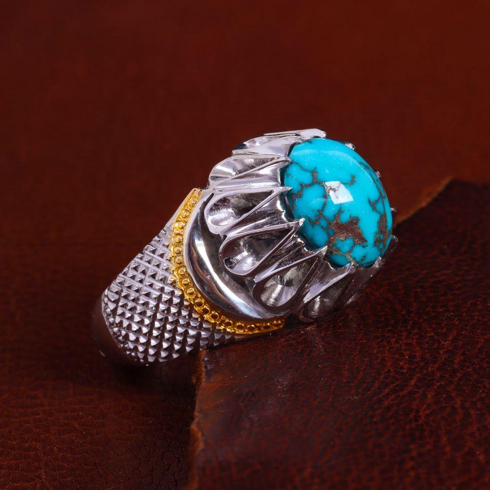 انگشتر فیروزه شجری مردانه کد 14153