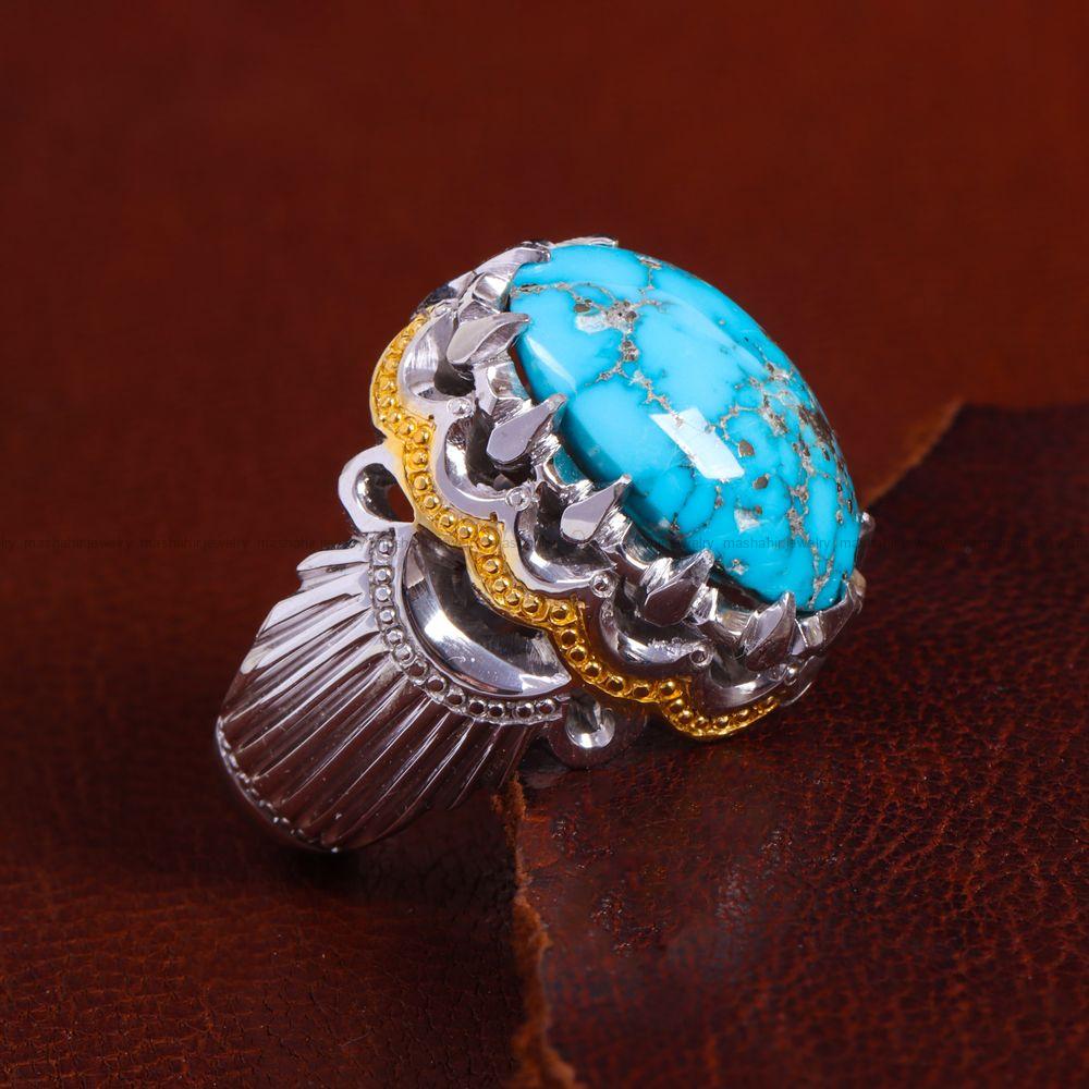 انگشتر فیروزه شجری مردانه کد 14157