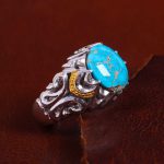 انگشتر فیروزه شجری مردانه کد 14158