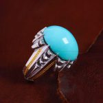 انگشتر فیروزه عجمی مردانه کد 14169
