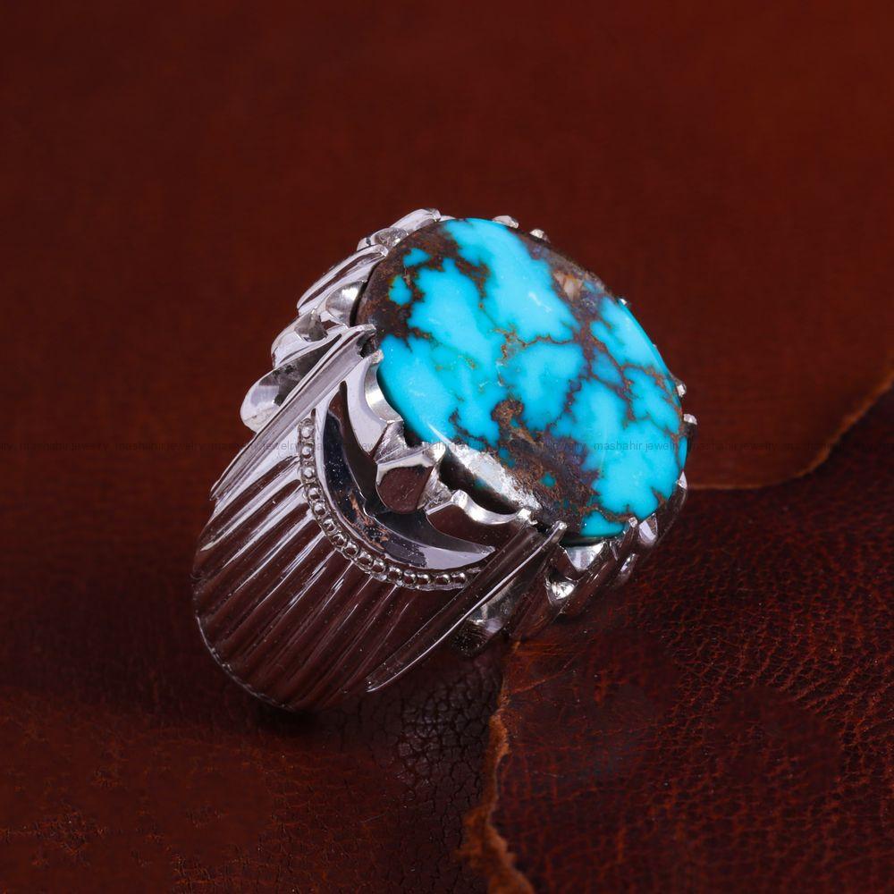 انگشتر فیروزه شجری مردانه کد 14173