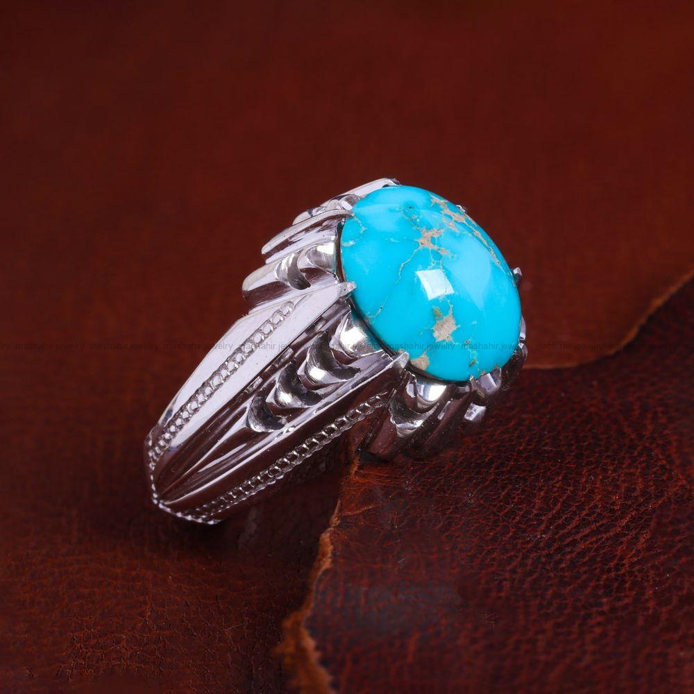 انگشتر فیروزه شجری مردانه کد 14176