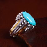 انگشتر فیروزه عجمی مردانه کد 14192