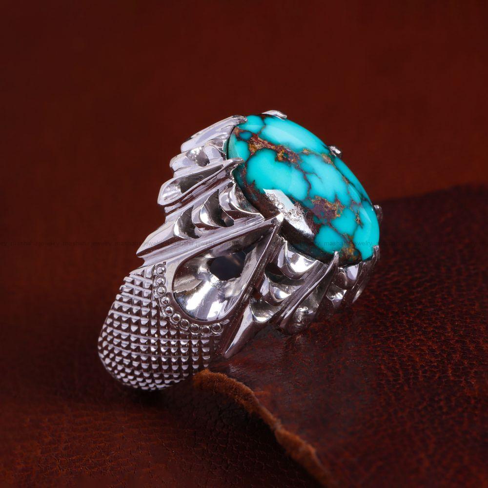 انگشتر فیروزه شجری مردانه کد 14194