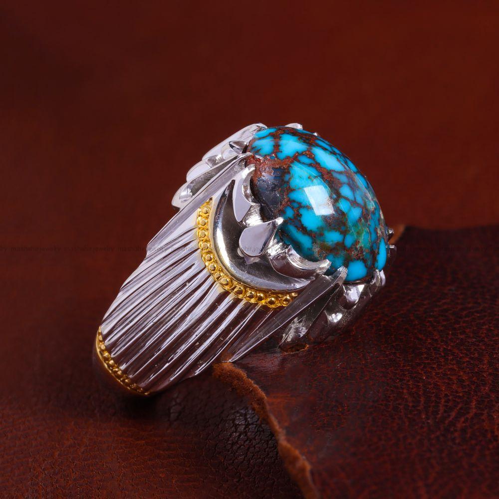 انگشتر فیروزه شجری مردانه کد 14199