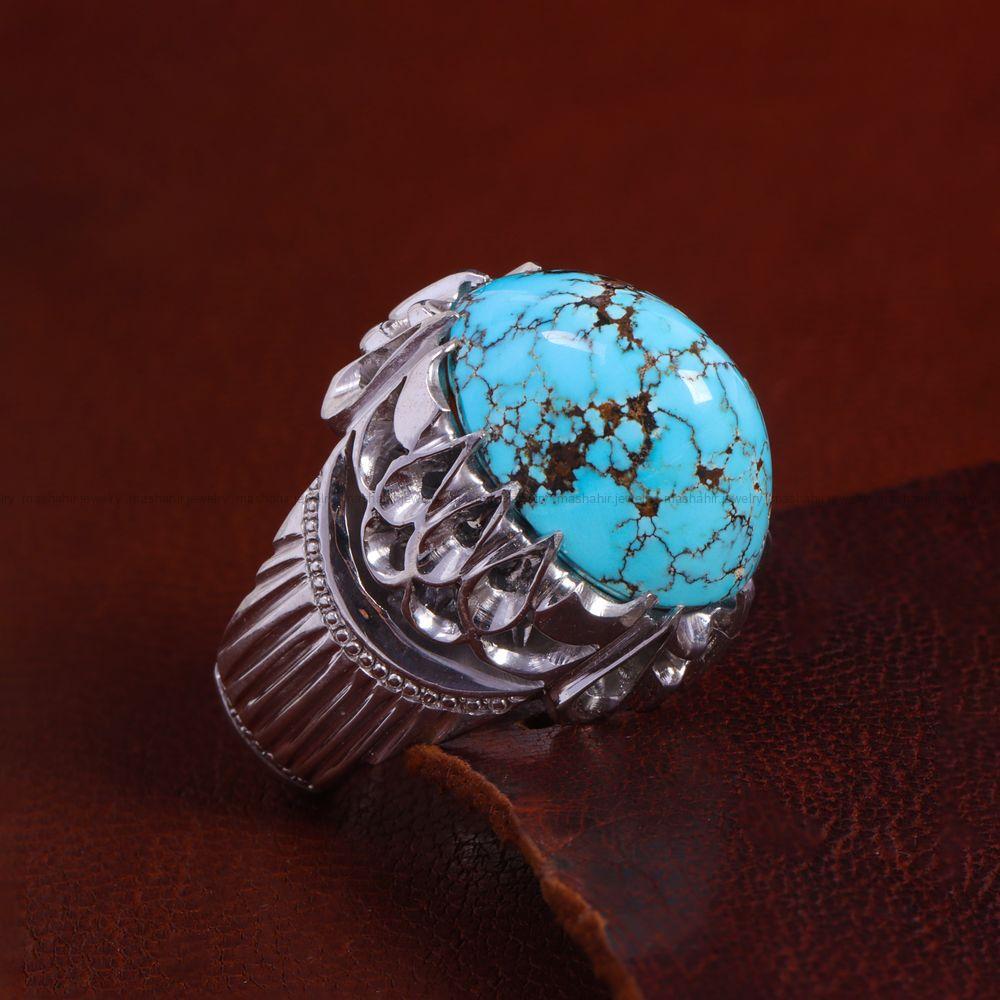 انگشتر فیروزه شجری مردانه کد 14203
