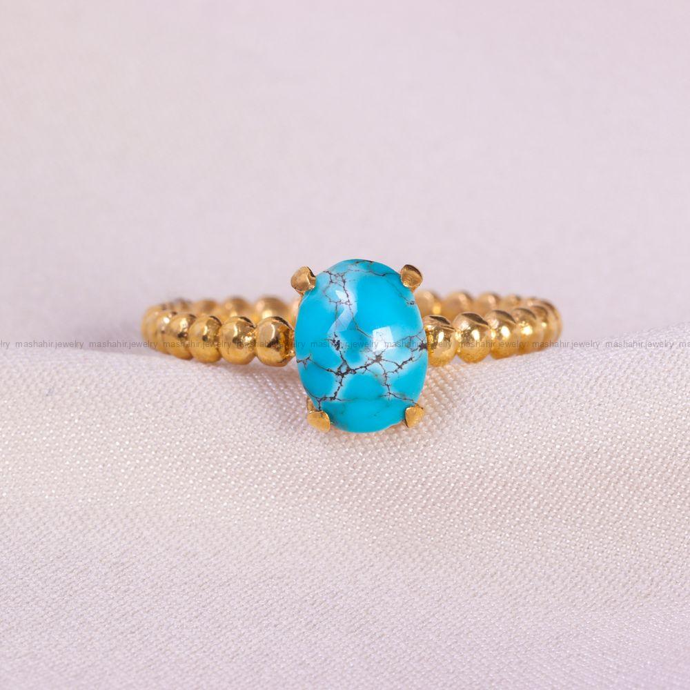انگشتر فیروزه شجری زنانه کد 14256