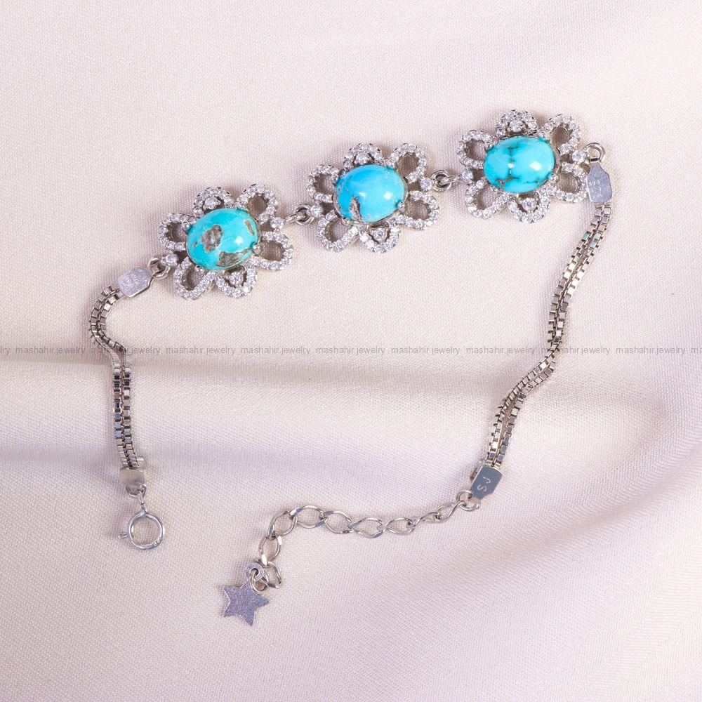 دستبند فیروزه زنانه کد 14260