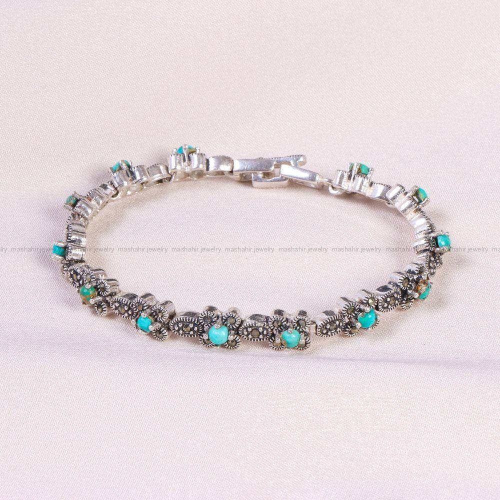 دستبند فیروزه زنانه کد 14275