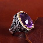 انگشتر آمیتیست مردانه کد 14316
