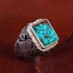 انگشتر فیروزه شجری مردانه کد 14319