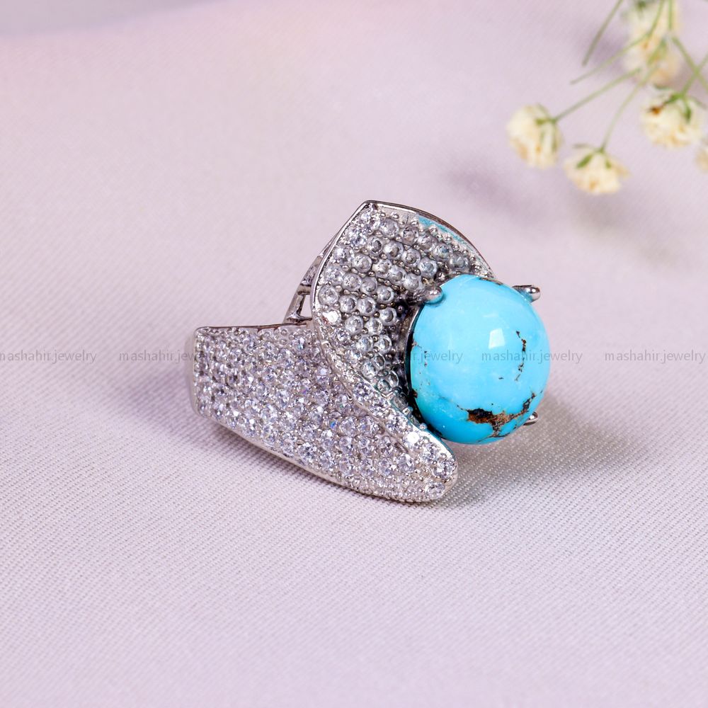 انگشتر فیروزه شجری زنانه کد 14336