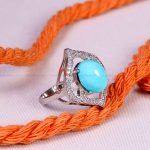 انگشتر فیروزه عجمی زنانه کد 14523