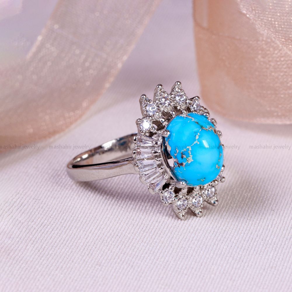 انگشتر فیروزه شجری زنانه کد 14531