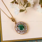 گردنبند زمرد زنانه کد 14595
