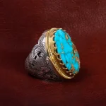 انگشتر فیروزه شجری مردانه کد 14599