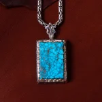 گردنبند فیروزه مردانه کد 14603