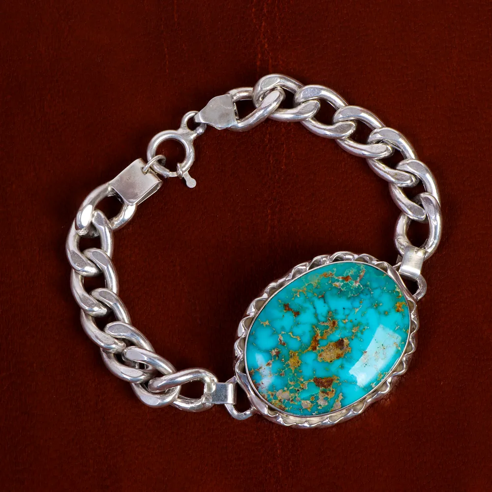 دستبند فیروزه مردانه کد 14607