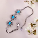 دستبند فیروزه زنانه کد 14608