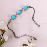 دستبند فیروزه زنانه کد 14610