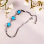 دستبند فیروزه زنانه کد 14611
