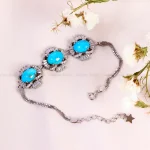 دستبند فیروزه زنانه کد 14615