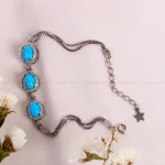 دستبند فیروزه زنانه کد 14617