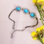 دستبند فیروزه زنانه کد 14623