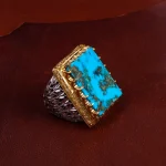 انگشتر فیروزه شجری مردانه کد 14661