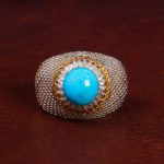 انگشتر فیروزه عجمی مردانه کد 13775