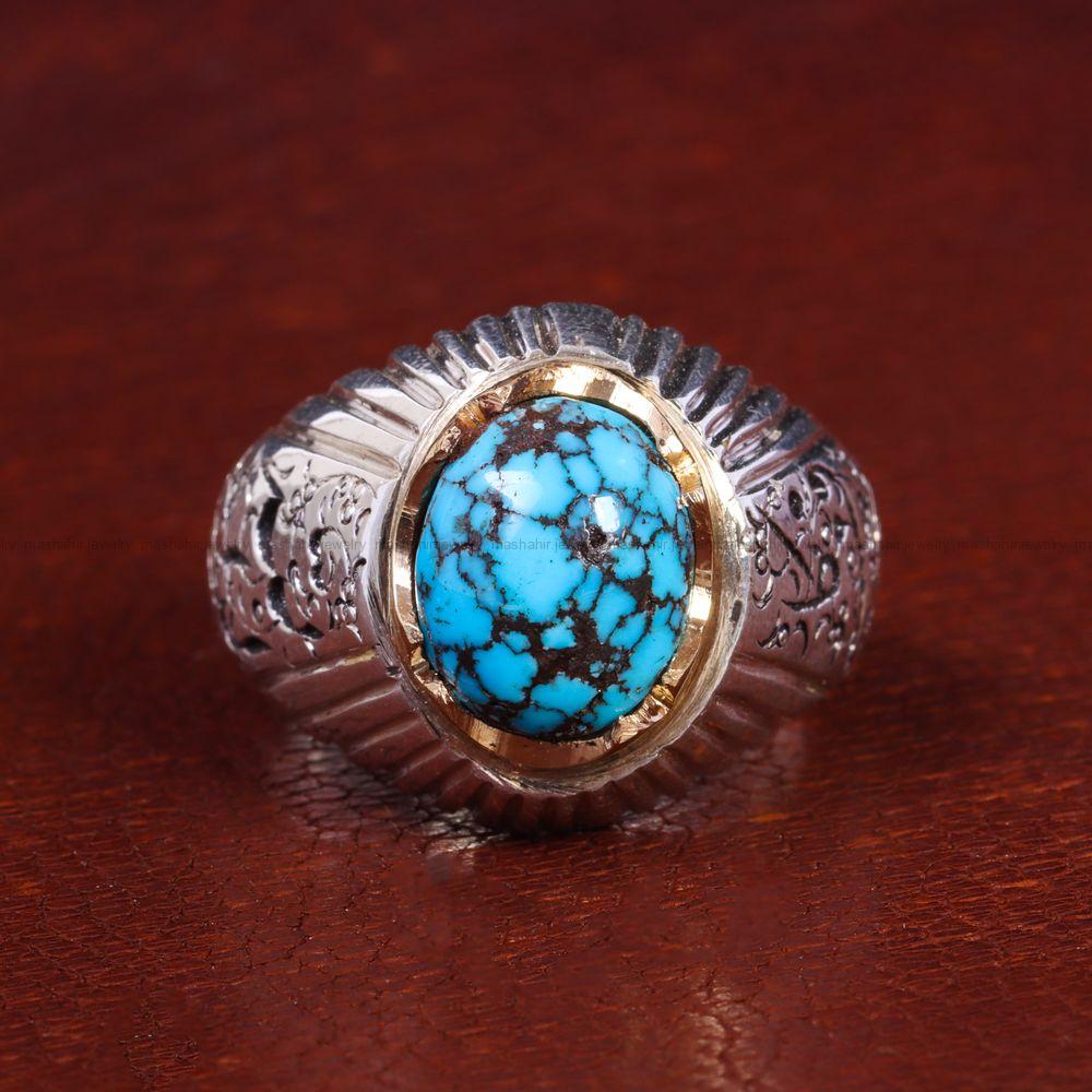 انگشتر فیروزه شجری مردانه کد 13777