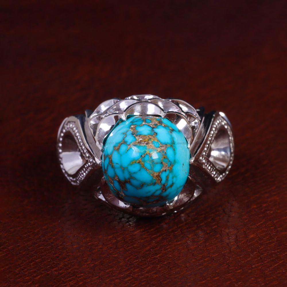 انگشتر فیروزه شجری مردانه کد 13785