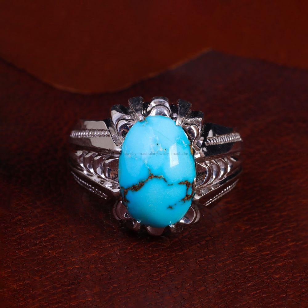 انگشتر فیروزه شجری مردانه کد 13796