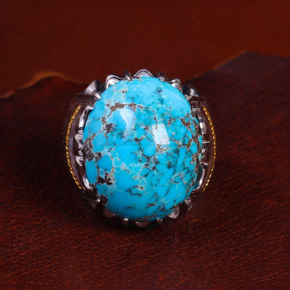 انگشتر فیروزه شجری مردانه کد 13804