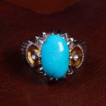 انگشتر فیروزه عجمی مردانه کد 13809