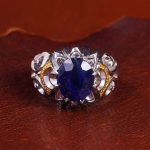 انگشتر ياقوت کبود مردانه کد 13818