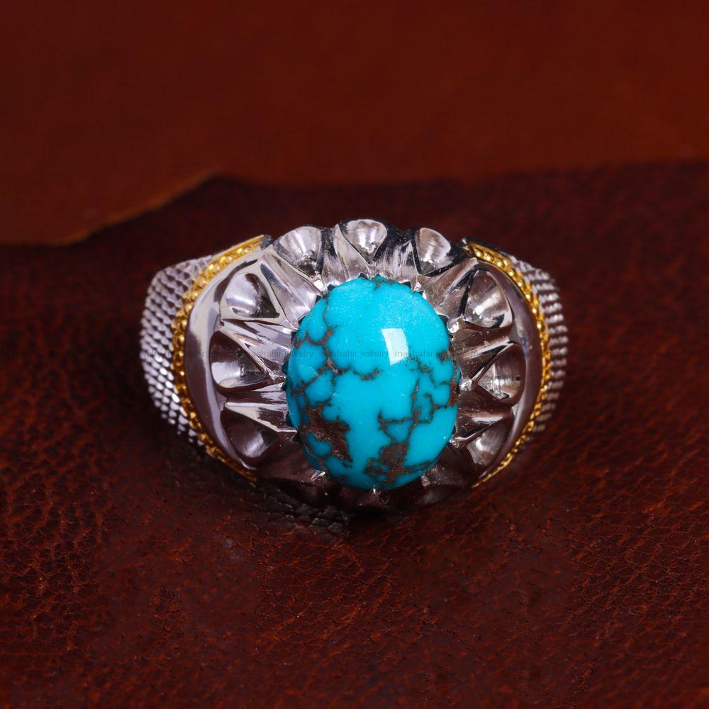 انگشتر فیروزه شجری مردانه کد 14153