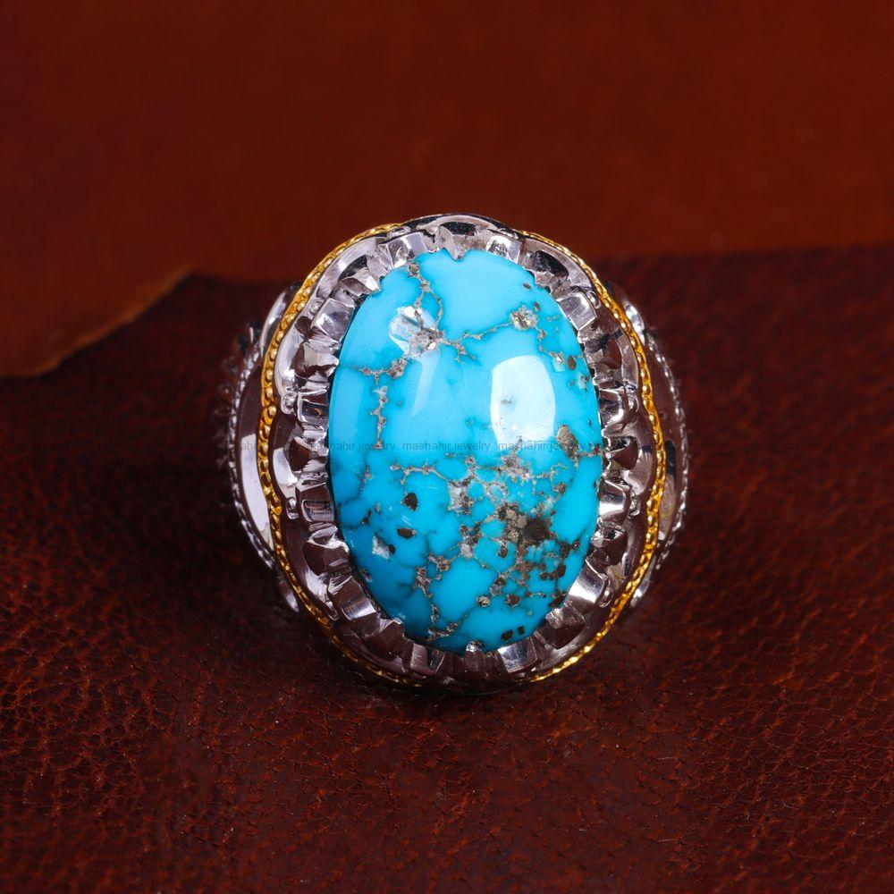 انگشتر فیروزه شجری مردانه کد 14157