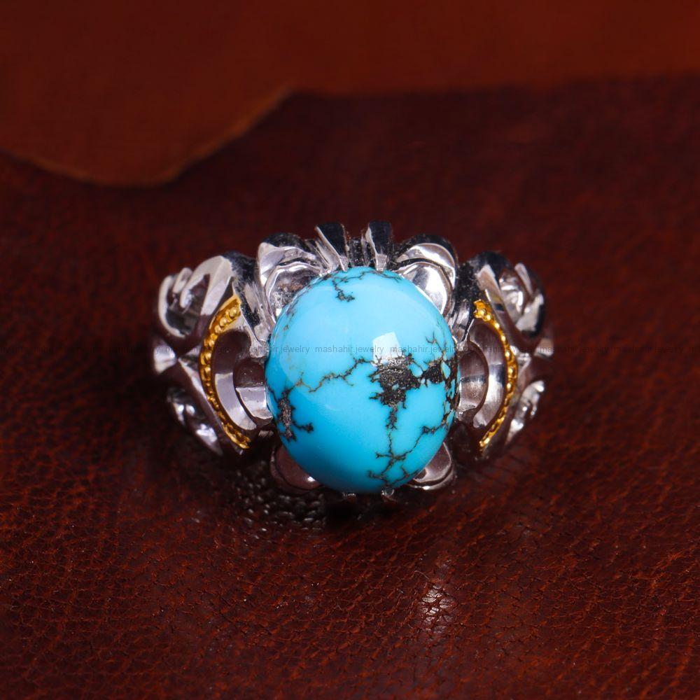 انگشتر فیروزه شجری مردانه کد 14161