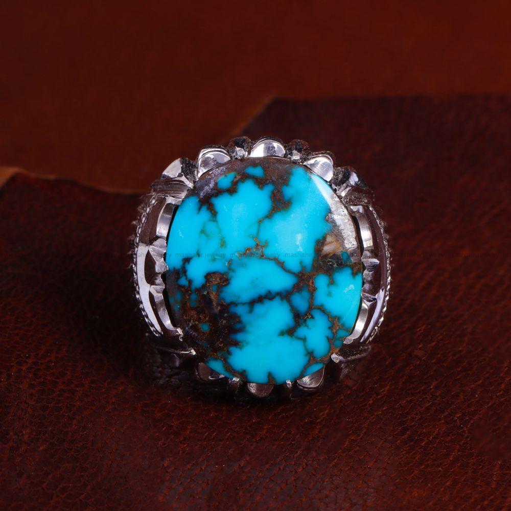 انگشتر فیروزه شجری مردانه کد 14173