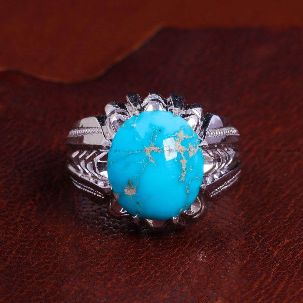 انگشتر فیروزه شجری مردانه کد 14176