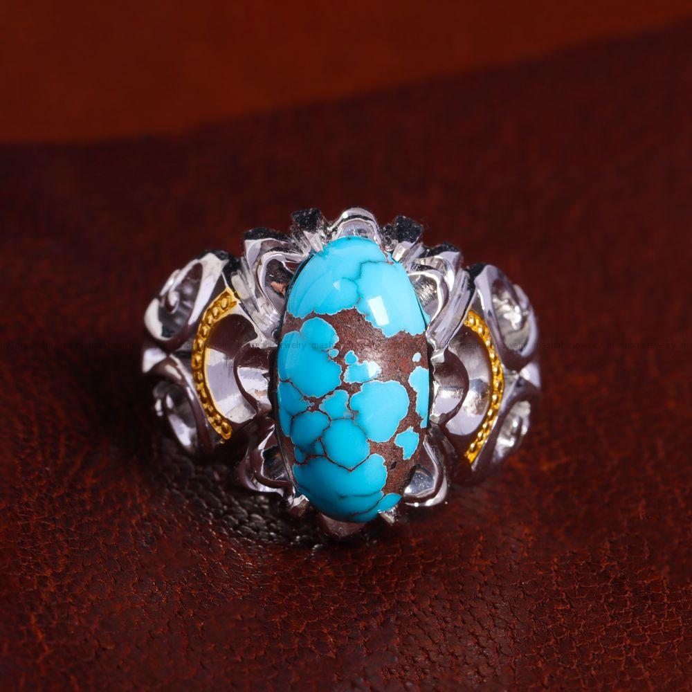 انگشتر فیروزه شجری مردانه کد 14185