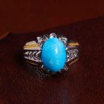 انگشتر فیروزه عجمی مردانه کد 14186
