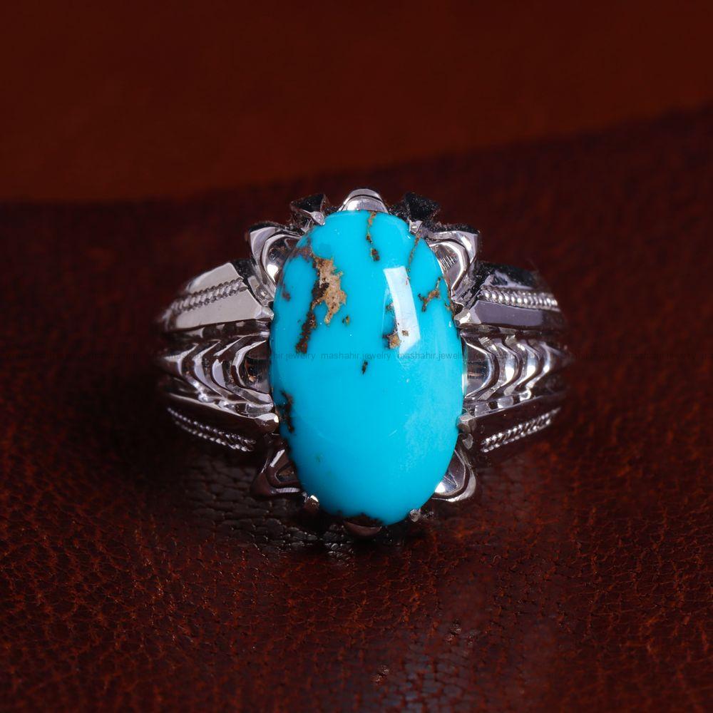 انگشتر فیروزه شجری مردانه کد 14190